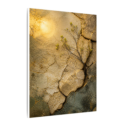 Cracked Earth Spring Canvas Art | Japandi Warm Design