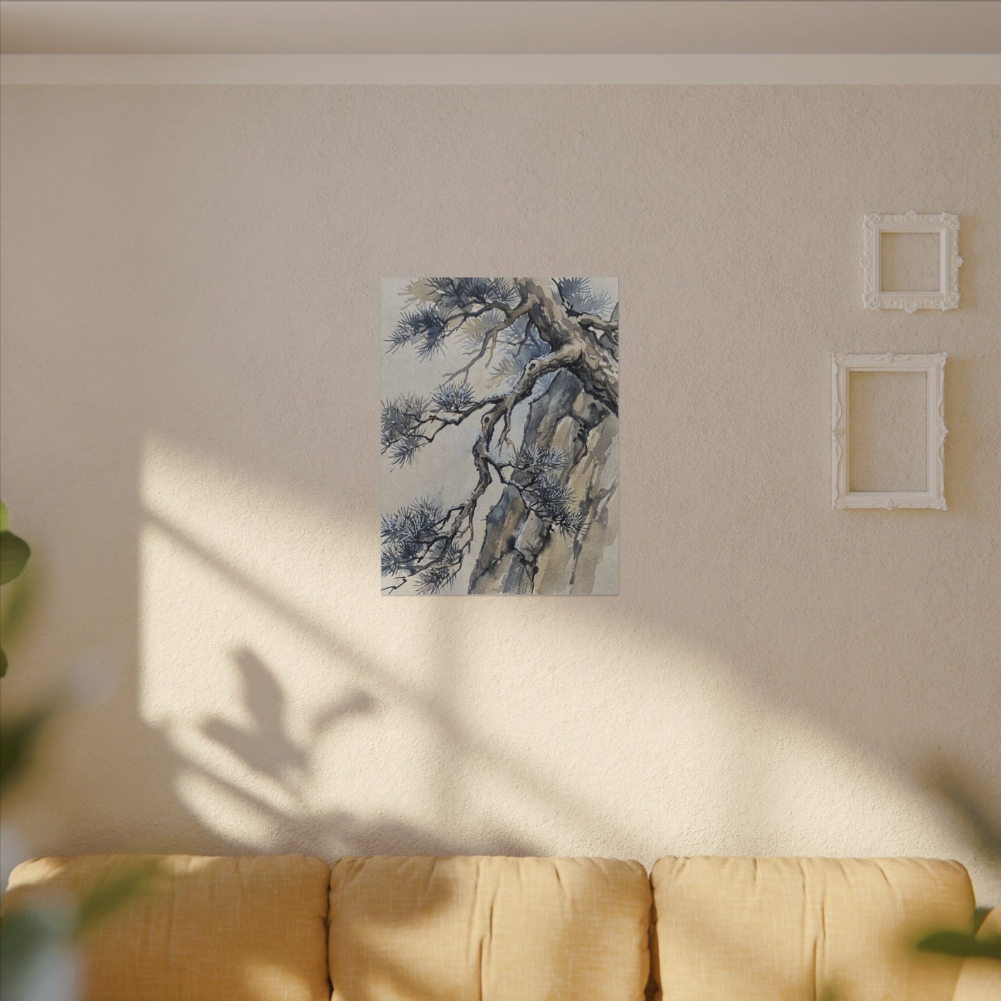 Moonlight Pine Tree Canvas Art - Japandi Seijaku