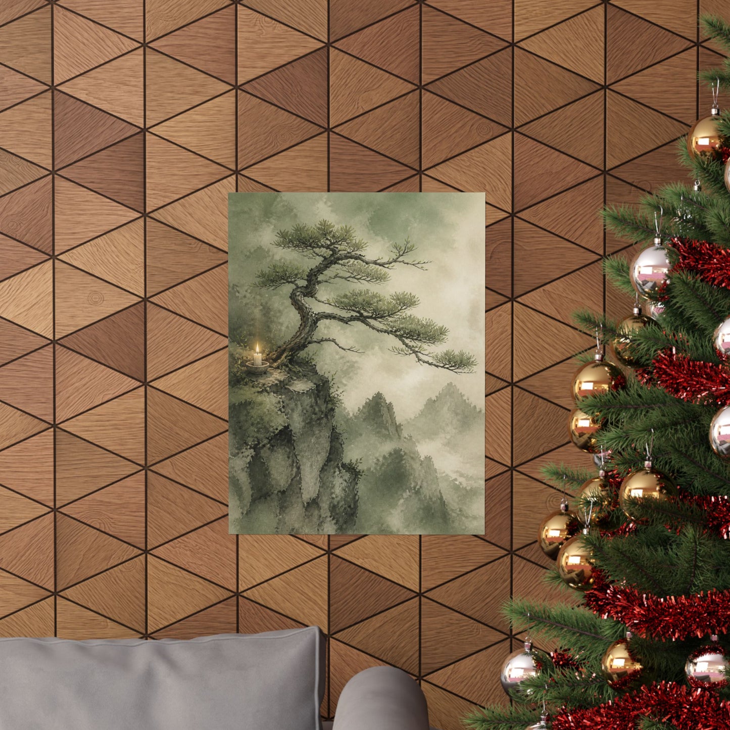 Spring Pine Tree Watercolor Wall Art Print | Cozy Decor