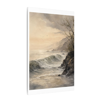 Ocean Wave Spring Canvas Art | Japandi Elegant Design
