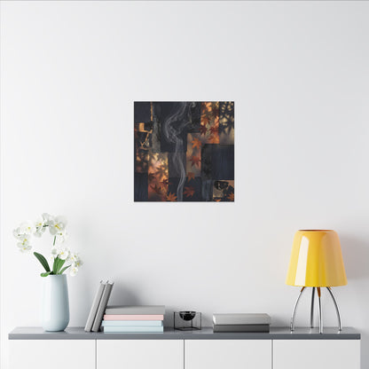 Autumn Incense Smoke Dark Texture Canvas Art | Sophisticated Decor