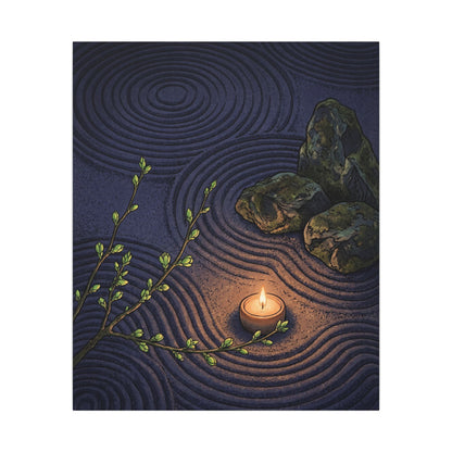 Mono No Aware Rock Garden Canvas Art - Zen Ukiyo E Inspired
