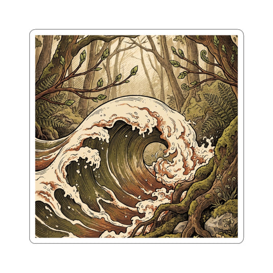 Dappled Ocean Wave Sticker - Cottagecore Fukinsei Art Print