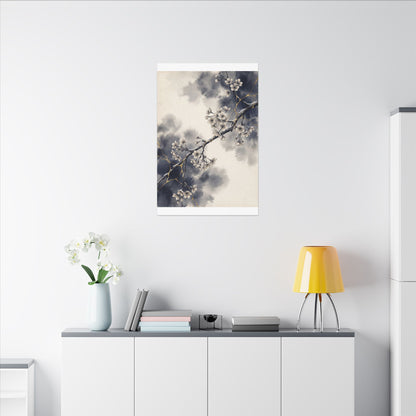 Ma Cherry Blossom Canvas Art - Kintsugi Gold Vein
