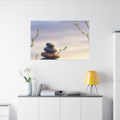 Spring River Stones Gold Vein Canvas Art | Philosophical Decor