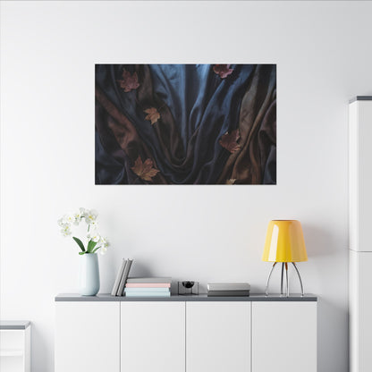 Silk Drape Canvas Art | Autumn Dark Japandi Moody Minimal Art