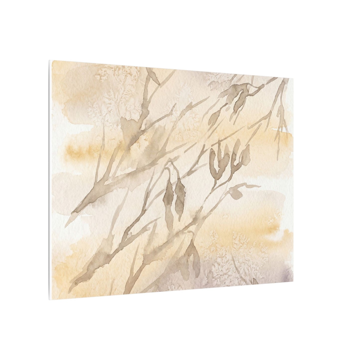 Shadow Play Winter Canvas Art | Japandi Warm Design