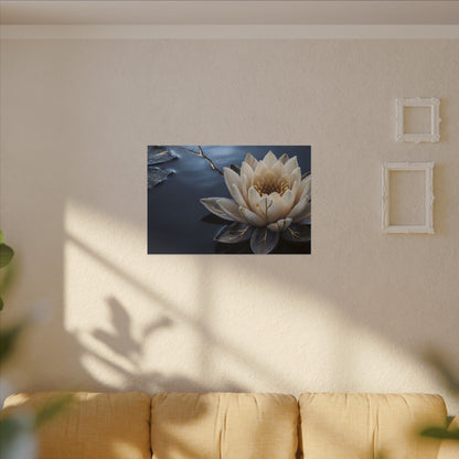 Beautiful Lotus Flower Canvas Art - Gold Vein Kintsugi
