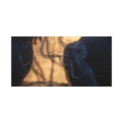 Incense Smoke Canvas Art | Winter Dark Japandi Shadow Zen Art