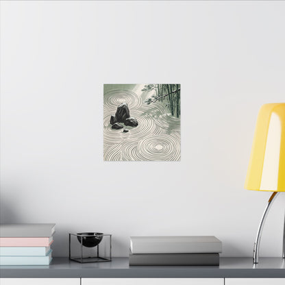 Shibui Rock Garden Canvas Art - Zen Ukiyo E Inspired