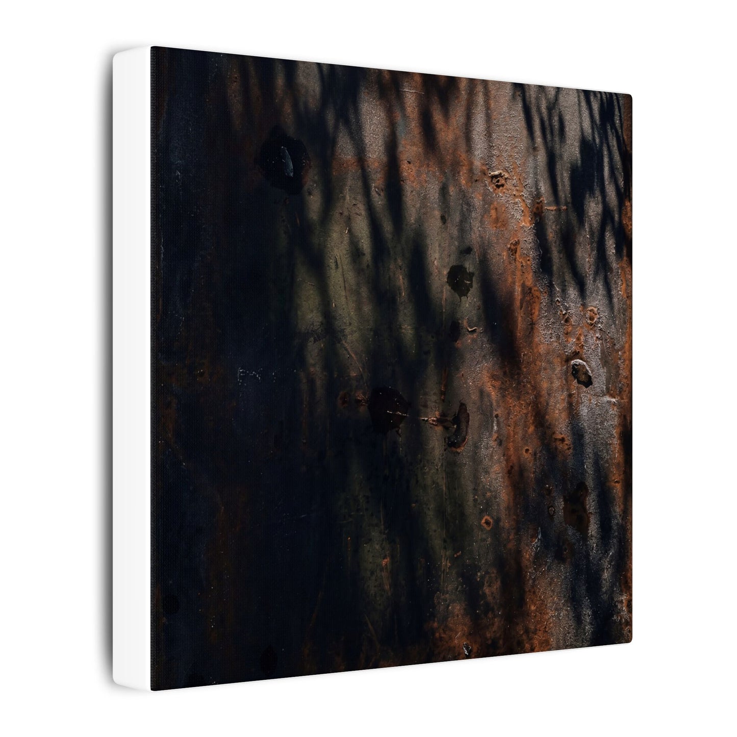 Rust Patina Shadow Zen Canvas Art | Luxurious Dark Japandi Art