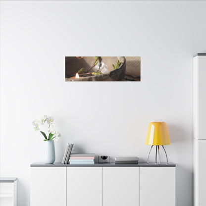 Candlelight Ceramic Bowl Canvas Art - Japandi Ma