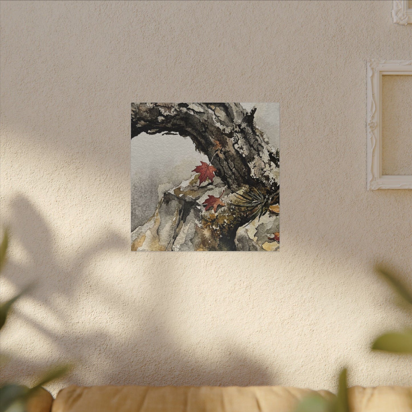 Pine Tree Autumn Canvas Art | Japandi Earthy Design
