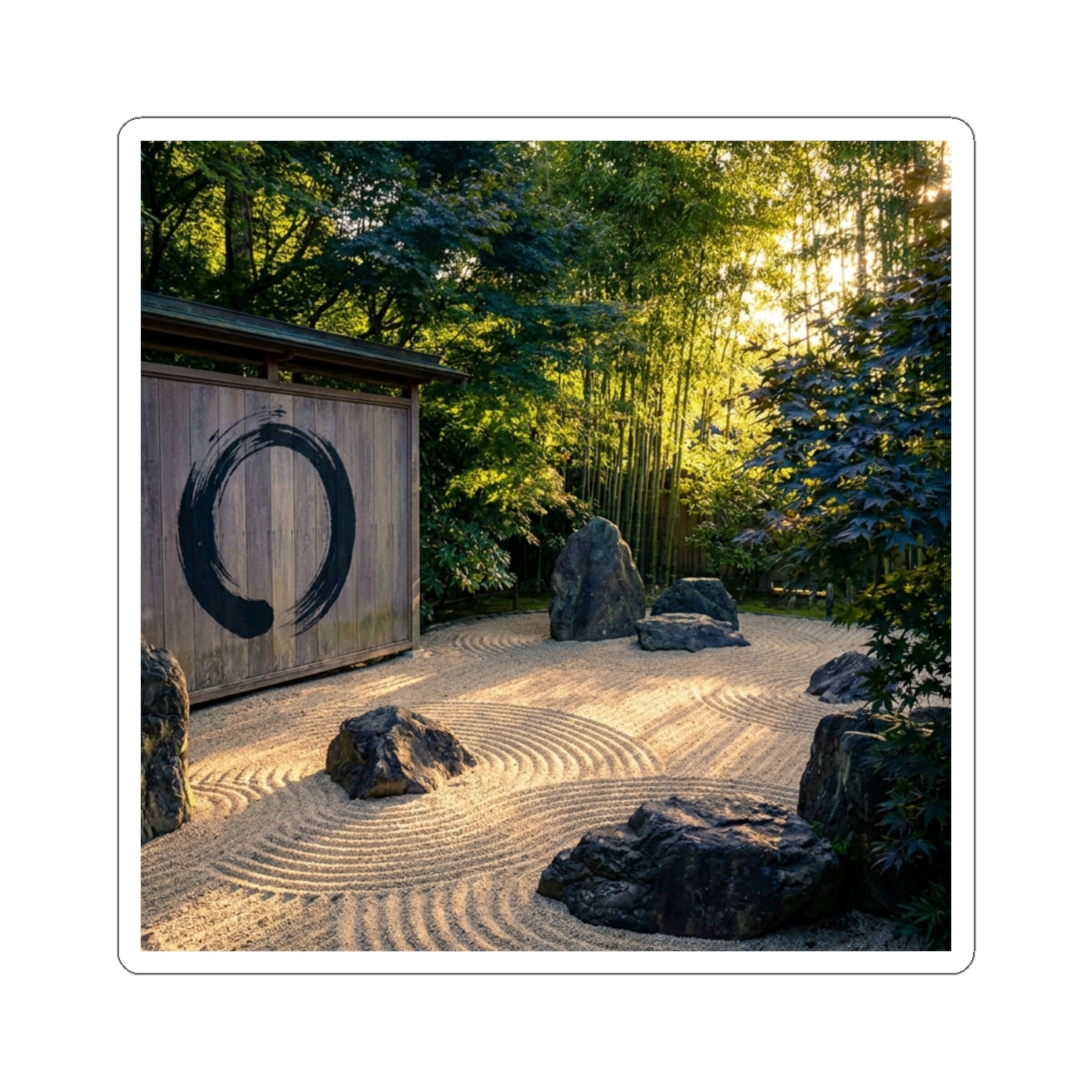 Summer Rock Garden Enso Sticker | Tranquil Decor