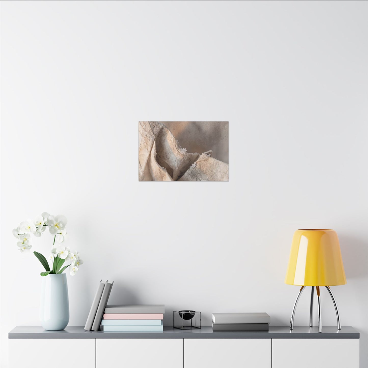 Japandi Paper Fold in Candlelight | Watercolor Canvas Art