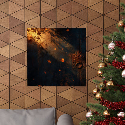 Rust Patina Wall Art Print | Autumn Dark Japandi Shadow Zen Art