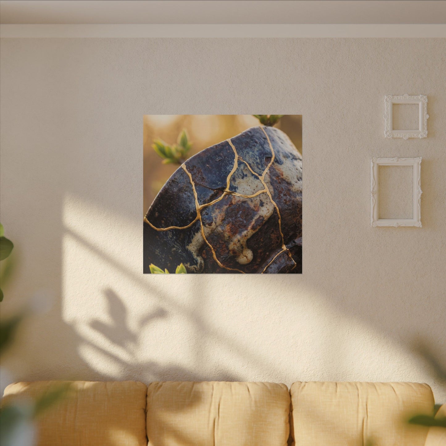 Fukinsei Rust Patina Canvas Art - Kintsugi Gold Repair