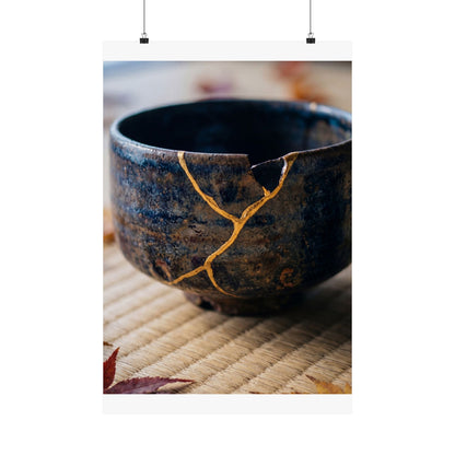 Autumn Tea Ceremony Gold Vein Wall Art Print | Healing Decor