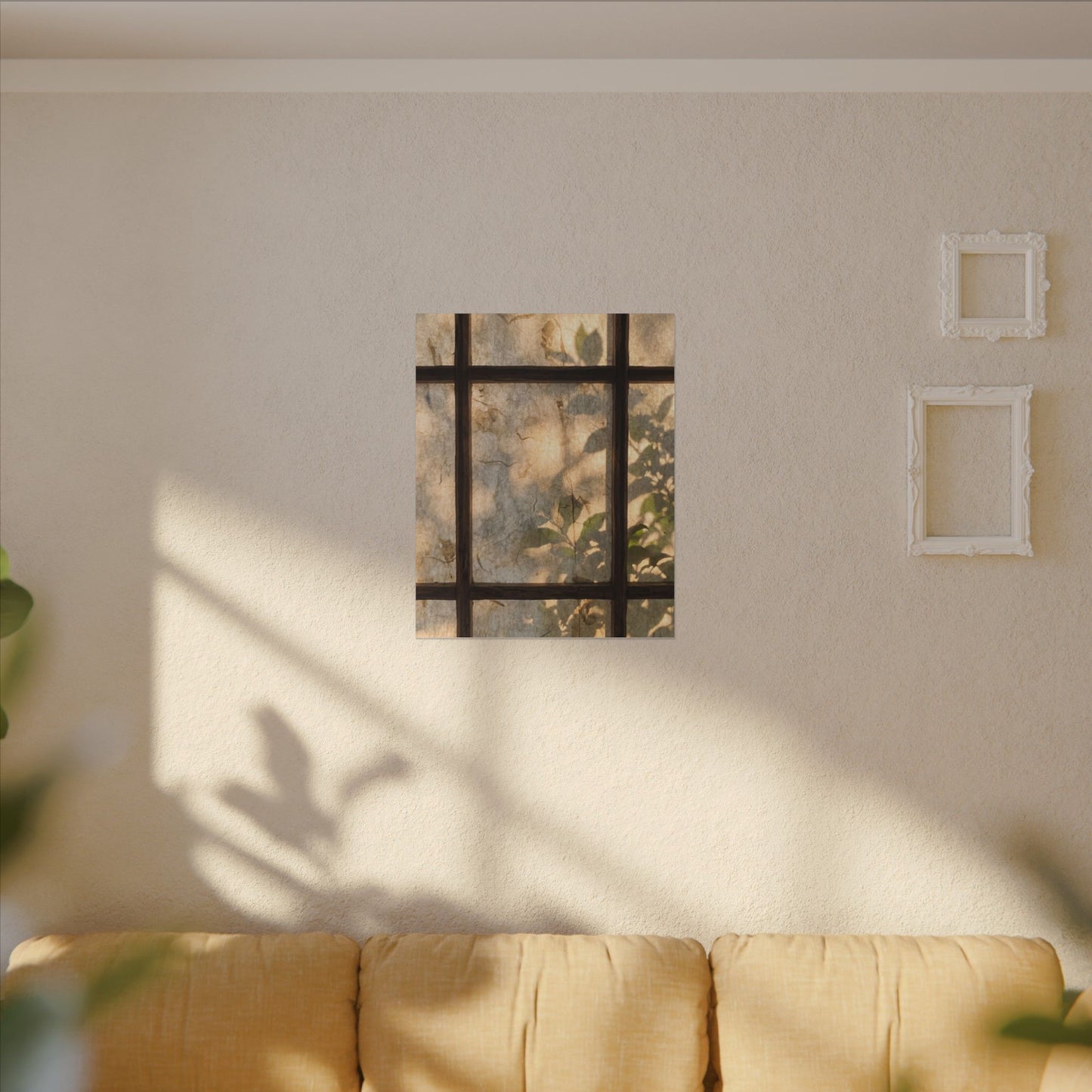 Golden Hour Shoji Screen Canvas Art - Japandi Mono No Aware