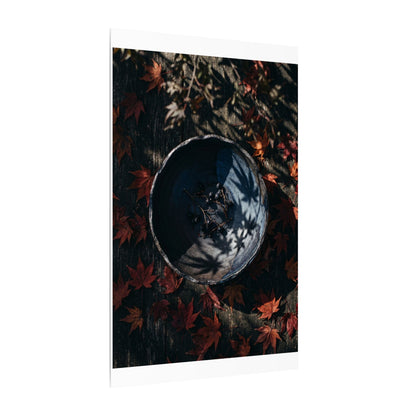 Autumn Ceramic Bowl Shadow Zen Canvas Art | Bold Decor