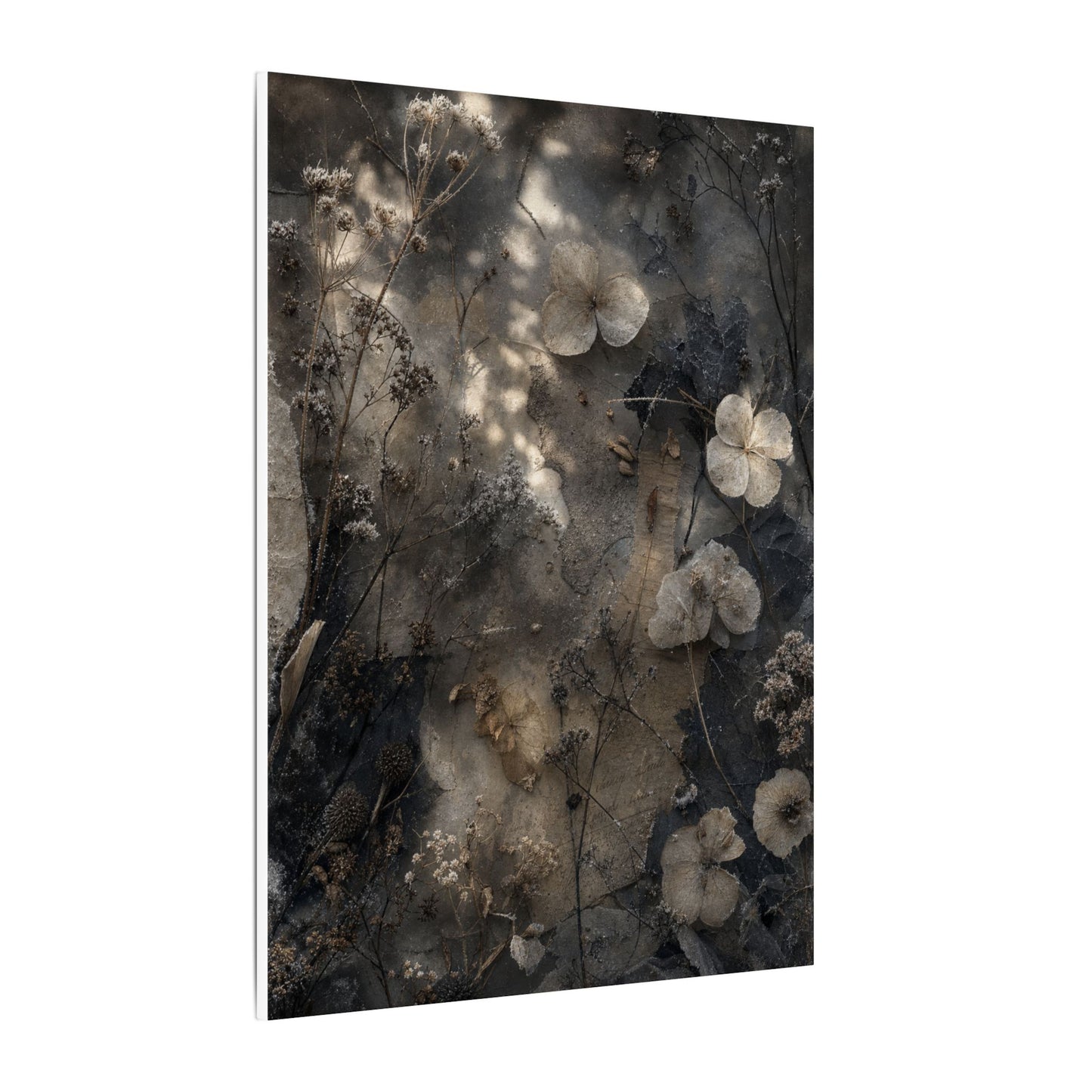 Winter Dried Flowers Texture Canvas Art | Elegant Decor