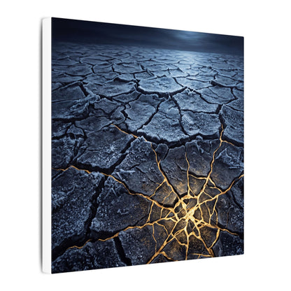 Moonlight Cracked Earth Canvas Art - Kintsugi Mono No Aware