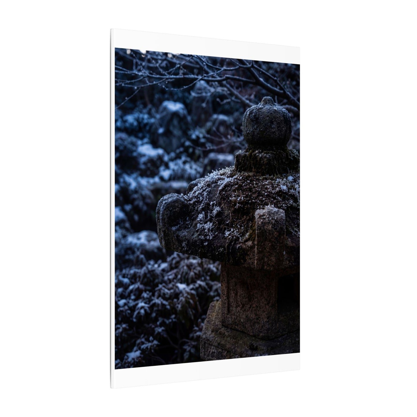 Moody Stone Lantern Canvas Art - Shadow Zen Dark Japandi