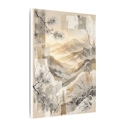 Shibui Mountain Mist Canvas Art - Japandi Japanese Pattern