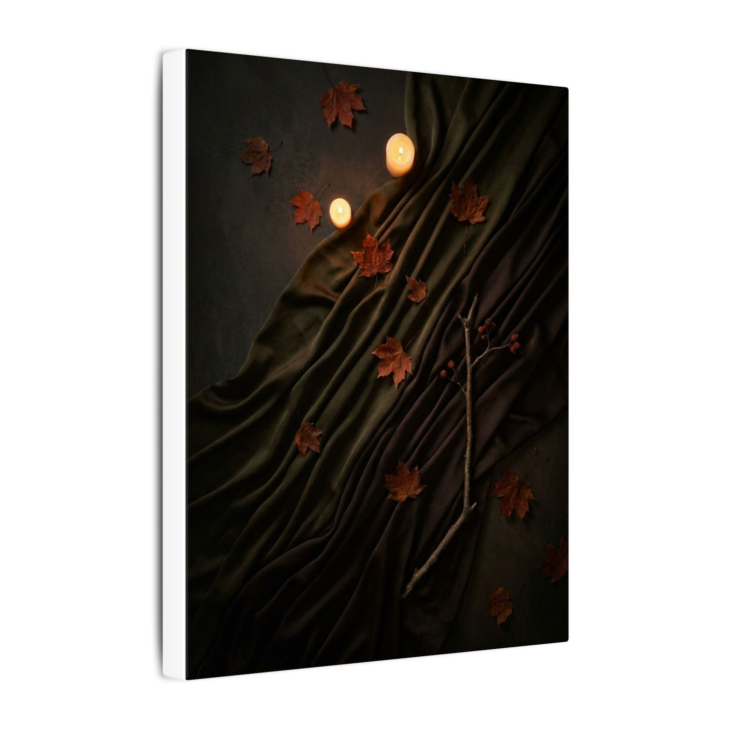 Autumn Silk Drape Moody Minimal Canvas Art | Moody Decor