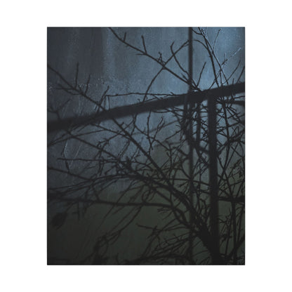 Moonlight Shadow Play Canvas Art - Dark Japandi Shibui