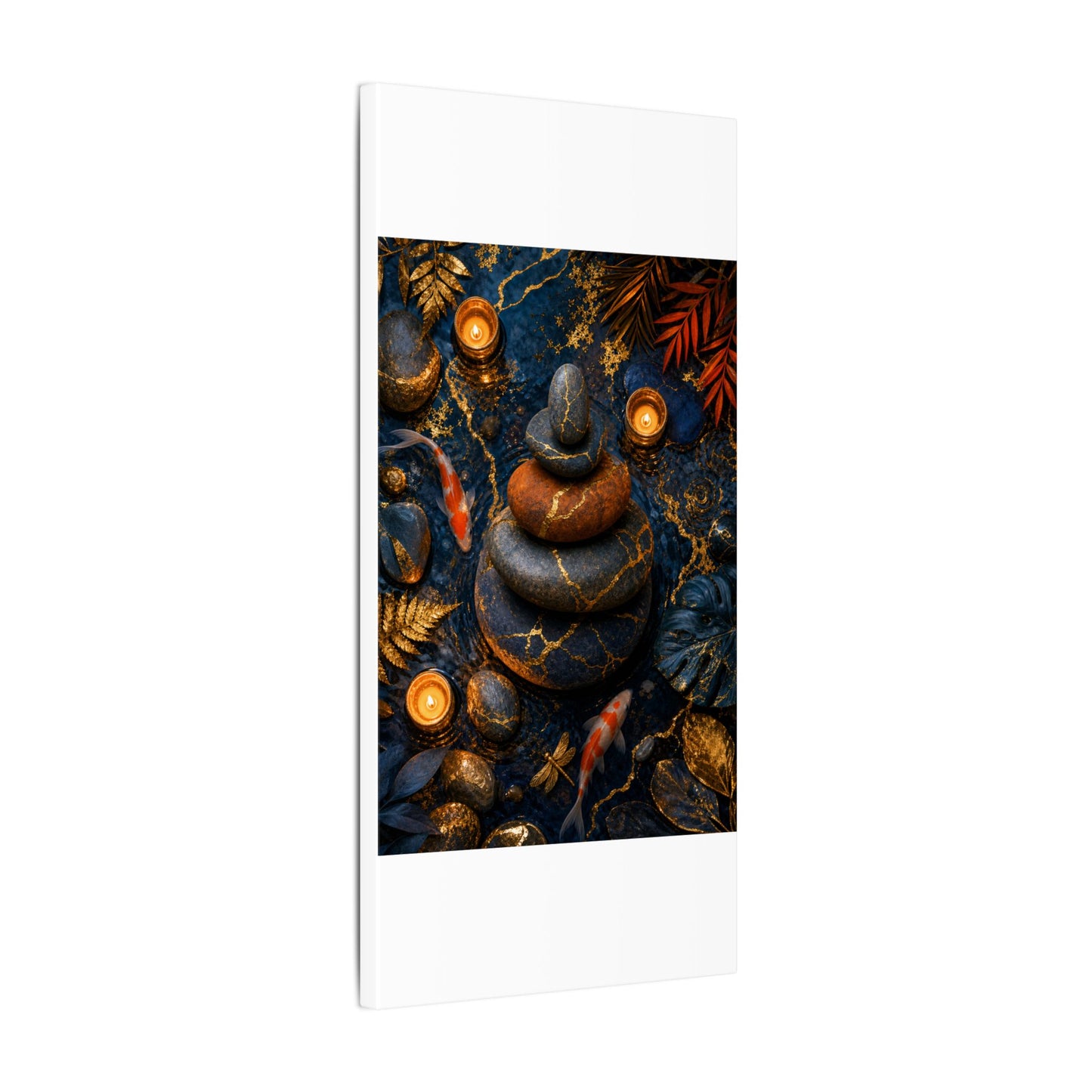 Summer River Stones Gold Vein Canvas Art | Resilient Decor