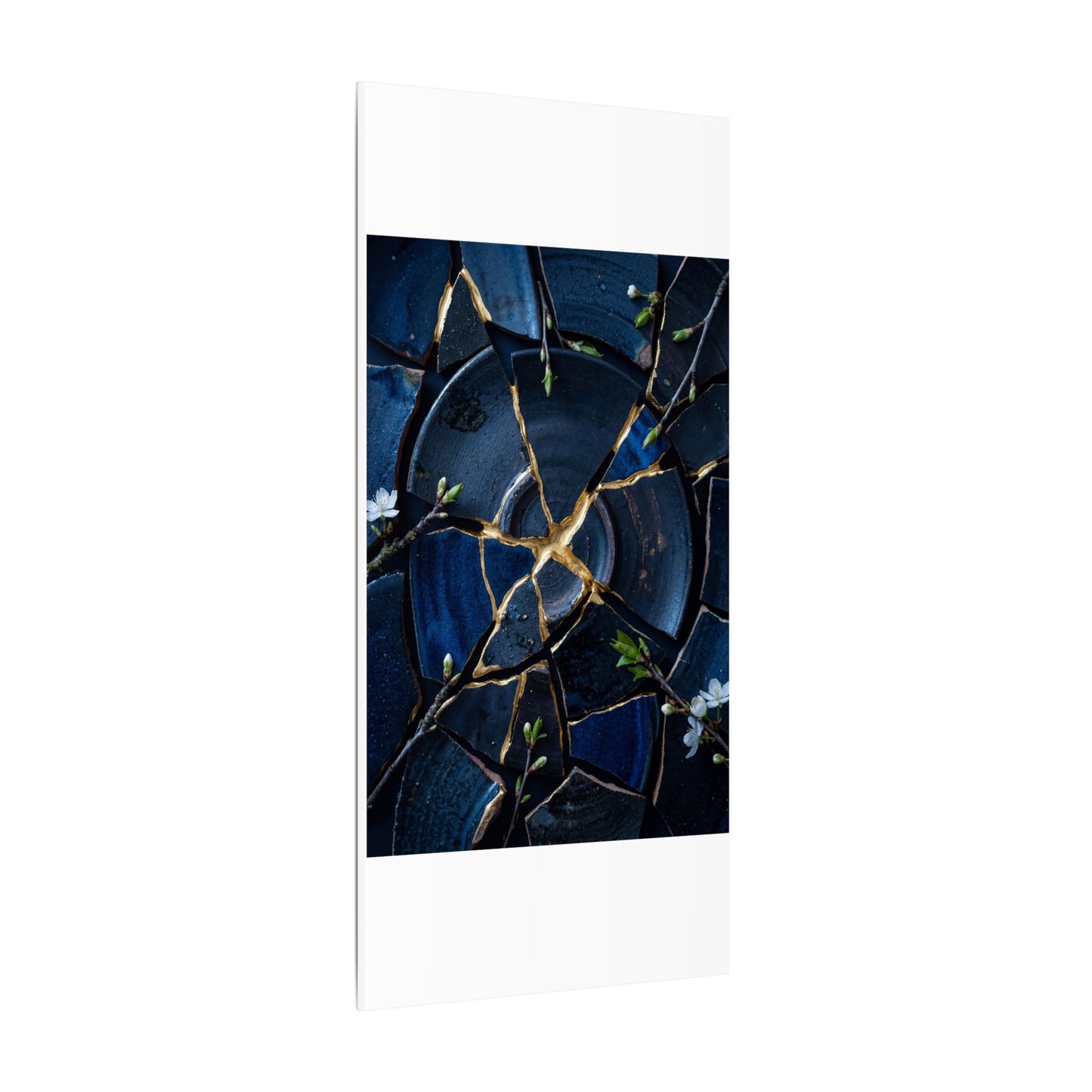 Moonlight Broken Pottery Canvas Art - Kintsugi Fukinsei