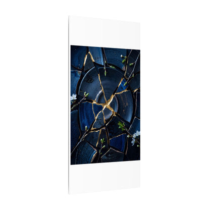 Moonlight Broken Pottery Canvas Art - Kintsugi Fukinsei
