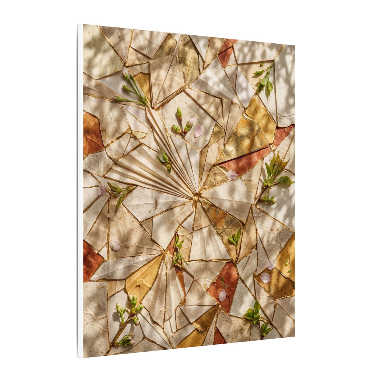 Resilient Paper Fold Canvas Art - Gold Repair Kintsugi