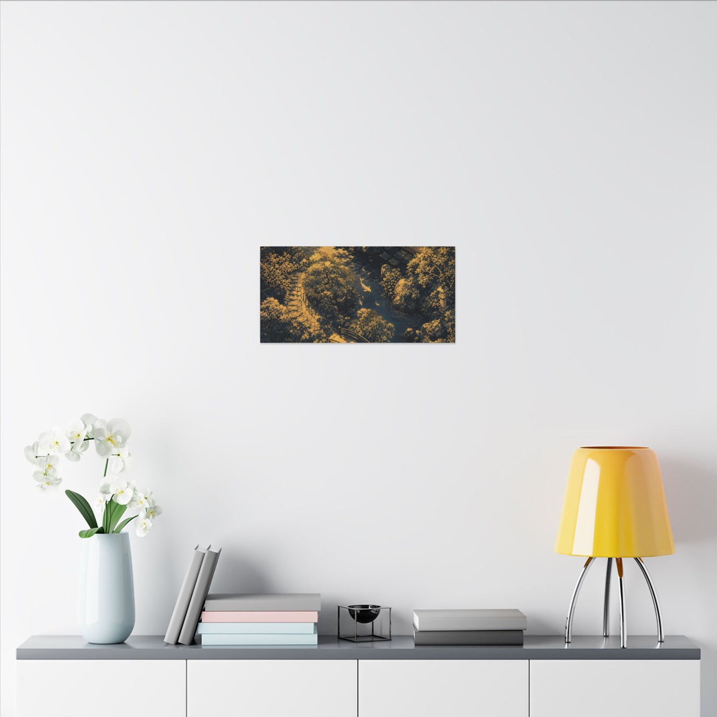 Contemplative Moonlit Garden Canvas Art - Ukiyo E Inspired Zen