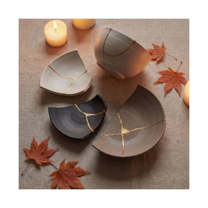 Broken Pottery Autumn Wall Art Print | Japandi Neutral Design