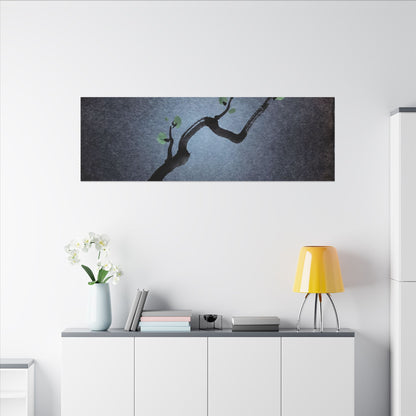 Ink Brushstroke Canvas Art | Spring Dark Japandi Moody Minimal Art