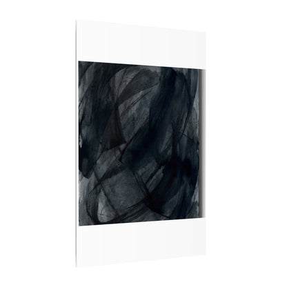 Deep Tones Dark Japandi Charcoal Canvas Art