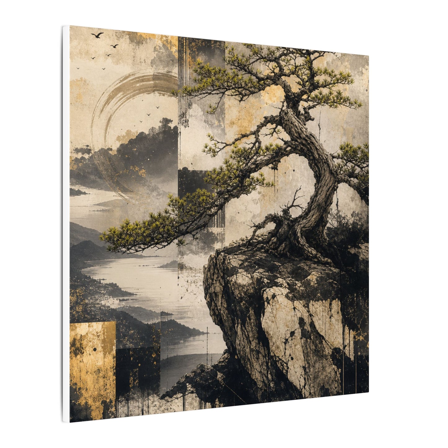 Golden Hour Pine Tree Canvas Art - Japandi Datsuzoku