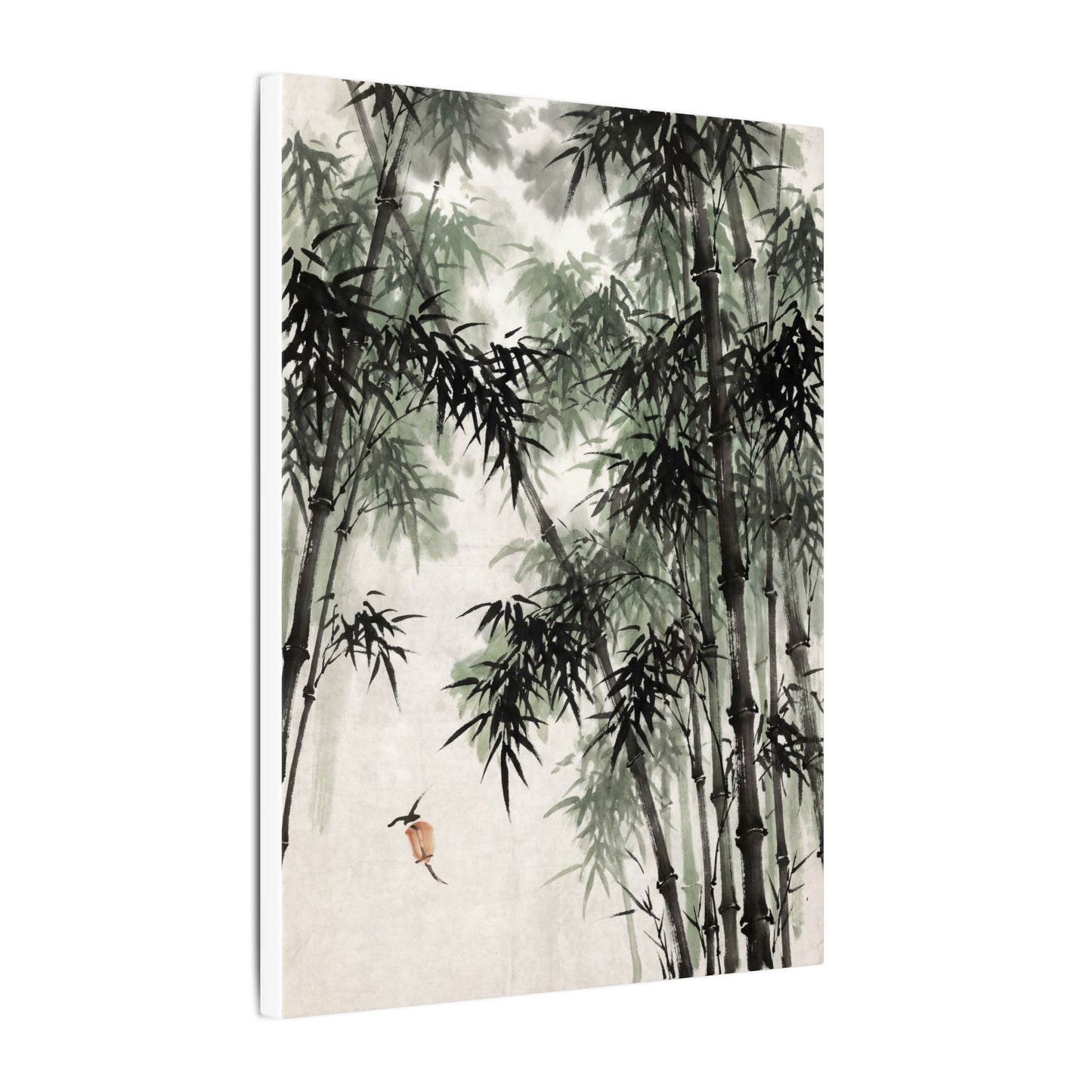 Zen Bamboo Grove in Overcast | Sumi E Canvas Art