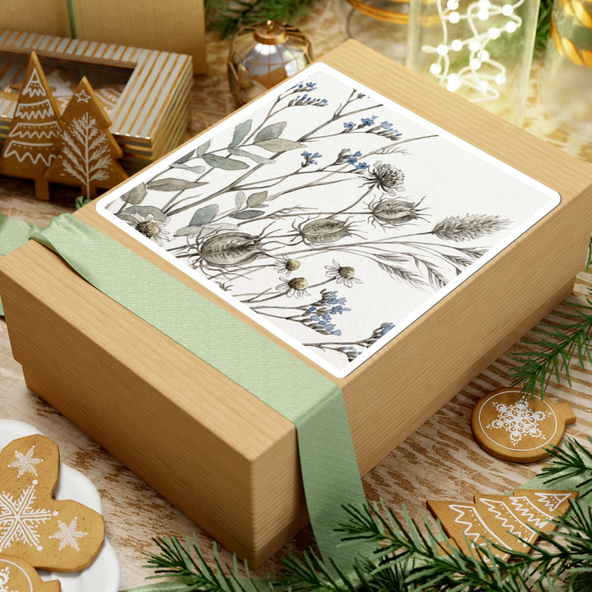 Summer Dried Flowers Watercolor Sticker | Elegant Decor