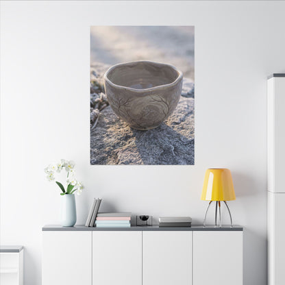 Seijaku Ceramic Bowl Canvas Art - Japandi Japanese Pattern
