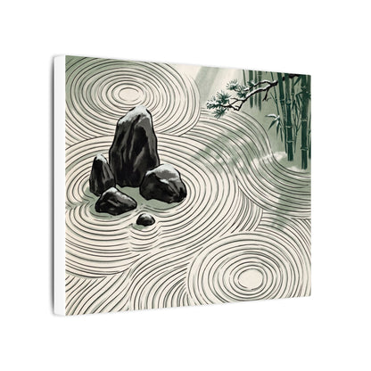 Shibui Rock Garden Canvas Art - Zen Ukiyo E Inspired