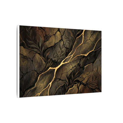 Cracked Earth Charcoal Ink Canvas Art | Bold Dark Japandi Art