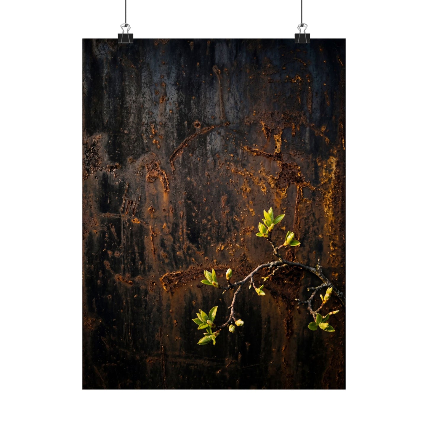 Rust Patina Wall Art Print | Spring Dark Japandi Moody Minimal Art
