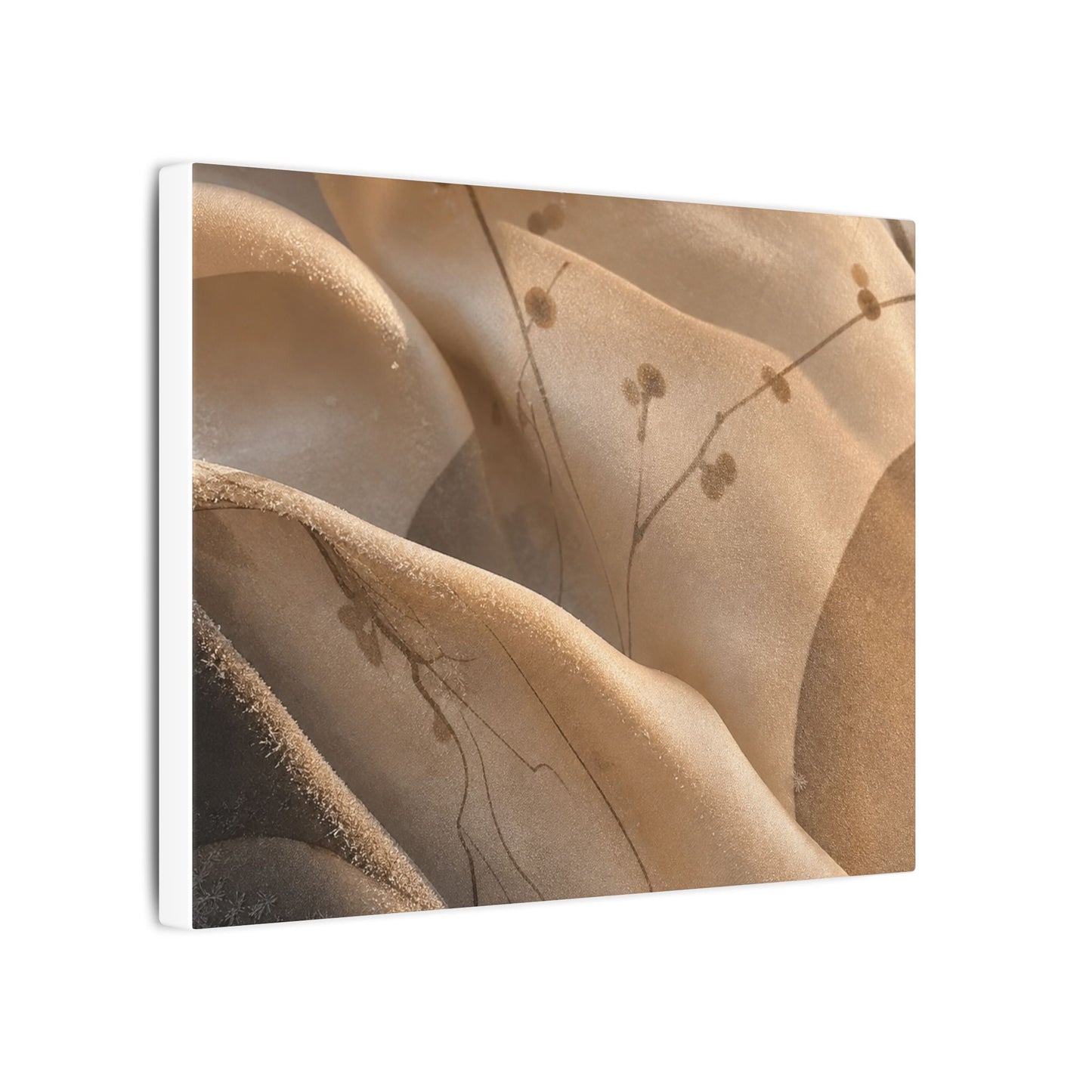 Japandi Silk Drape in Golden Hour | Japanese Pattern Canvas Art