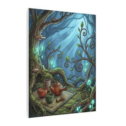 Spring Tea Ceremony Forest Whimsy Canvas Art | Cozy Decor