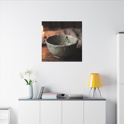 Ceramic Bowl Spring Canvas Art | Japandi Neutral Design