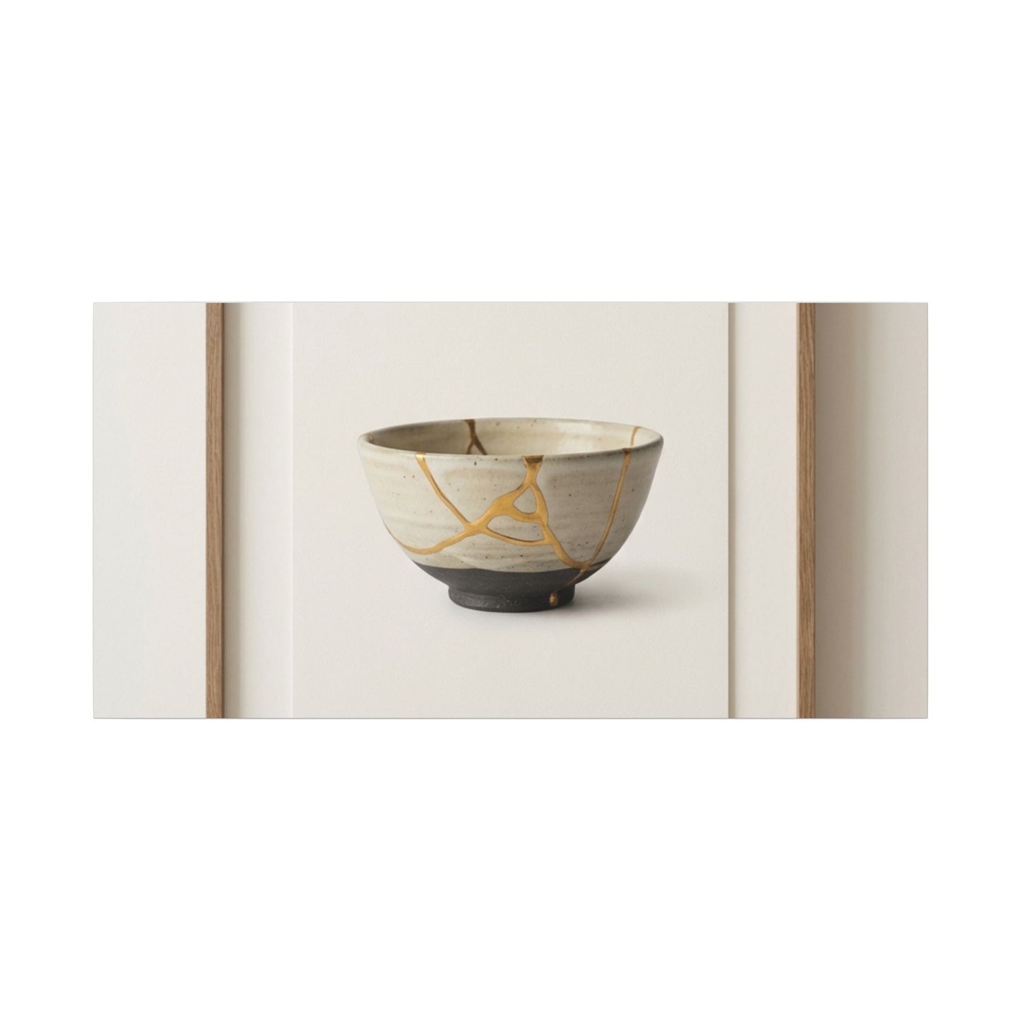 Kintsugi Charcoal Canvas Art Art Print