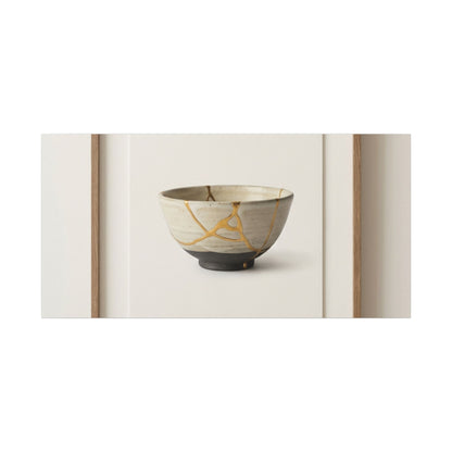 Kintsugi Charcoal Canvas Art